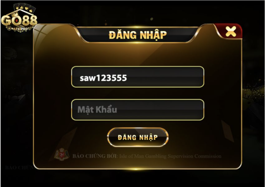 Sau khi truy cập vào website bạn hãy đăng nhập để tham gia vào Go88