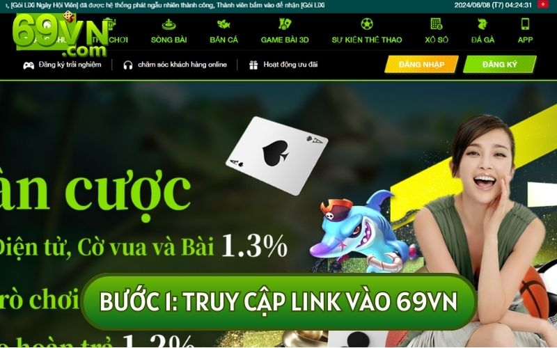 Tại trang chủ hãy nhấp vào mục đăng ký nằm ở góc bên phải màn hình